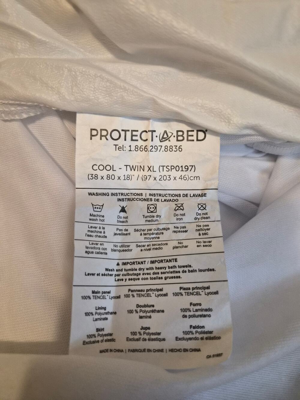 Protect-A-Bed Twin XL Mattress Protector, Waterproof, Hypoallergenic